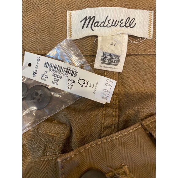 Madewell The Perfect Vintage Straight Workwear Pant Weathered Walnut Size 27 NWT - Picture 7 of 9